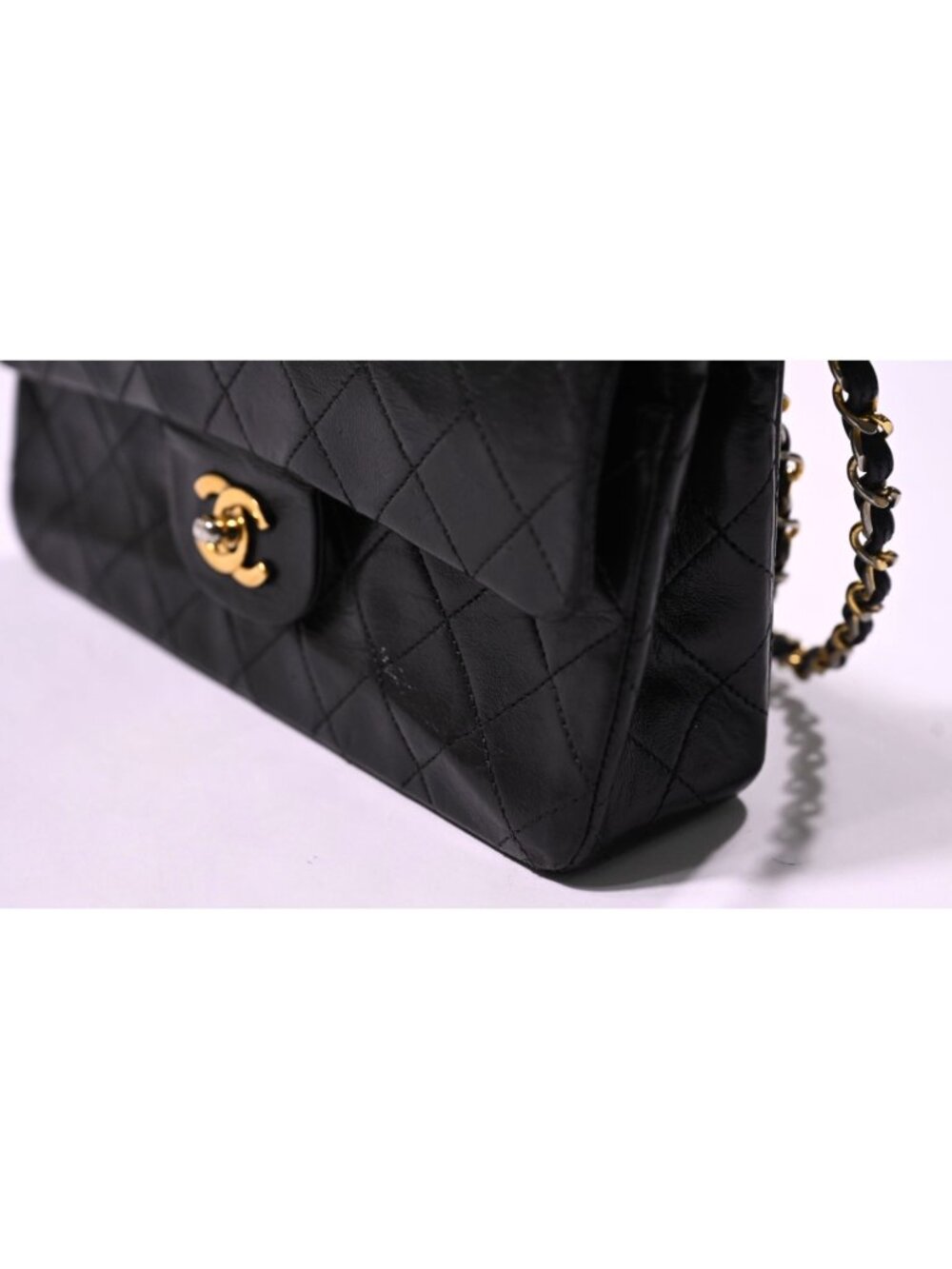 Chanel Vintage 90s Classic Small Double Flap Bag in Black - Picture 8 of 16